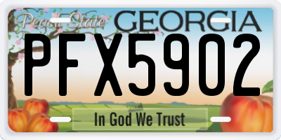 GA license plate PFX5902