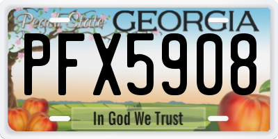 GA license plate PFX5908