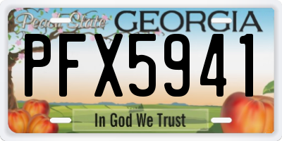 GA license plate PFX5941