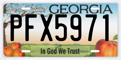 GA license plate PFX5971