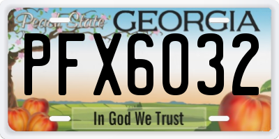 GA license plate PFX6032
