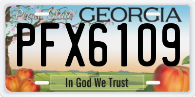 GA license plate PFX6109