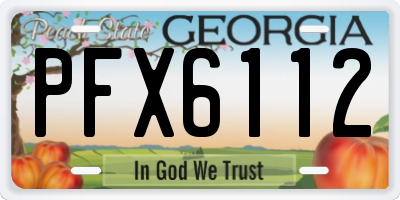 GA license plate PFX6112