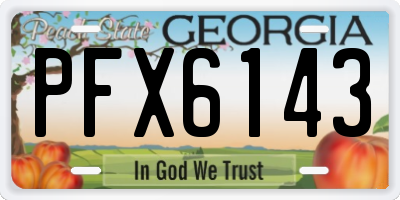 GA license plate PFX6143