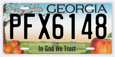 GA license plate PFX6148