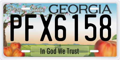 GA license plate PFX6158