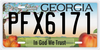 GA license plate PFX6171