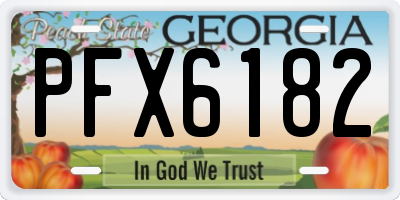GA license plate PFX6182
