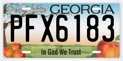 GA license plate PFX6183