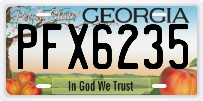 GA license plate PFX6235