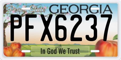 GA license plate PFX6237