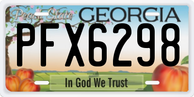 GA license plate PFX6298