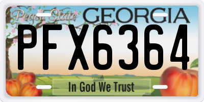 GA license plate PFX6364