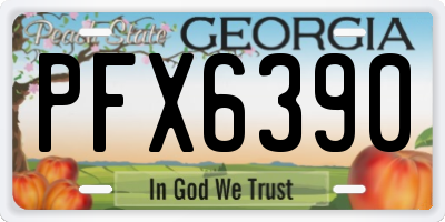 GA license plate PFX6390