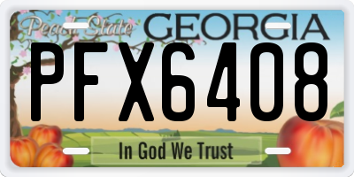 GA license plate PFX6408