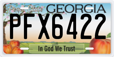 GA license plate PFX6422