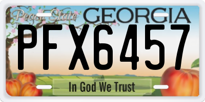 GA license plate PFX6457