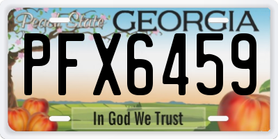GA license plate PFX6459