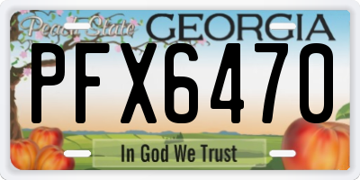 GA license plate PFX6470