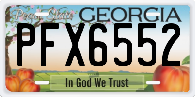 GA license plate PFX6552