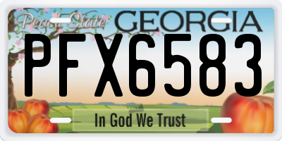 GA license plate PFX6583