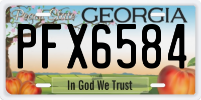 GA license plate PFX6584