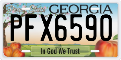 GA license plate PFX6590