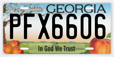 GA license plate PFX6606