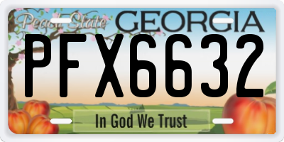 GA license plate PFX6632
