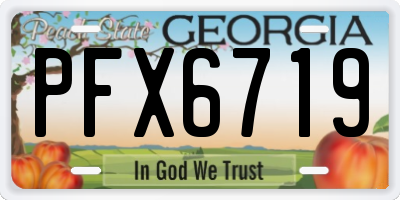 GA license plate PFX6719