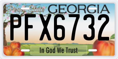 GA license plate PFX6732