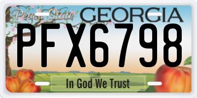 GA license plate PFX6798