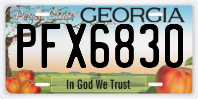 GA license plate PFX6830