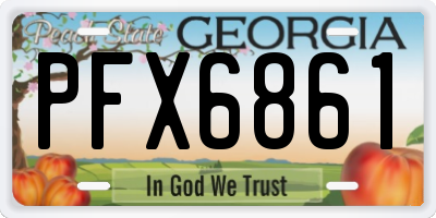 GA license plate PFX6861