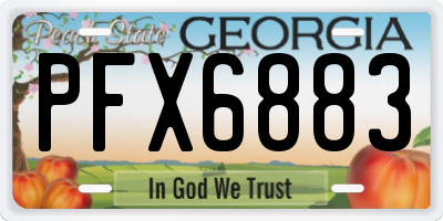 GA license plate PFX6883