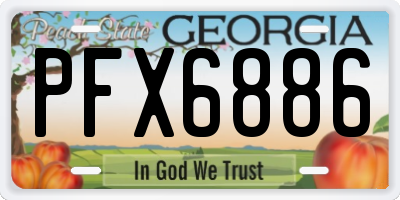 GA license plate PFX6886