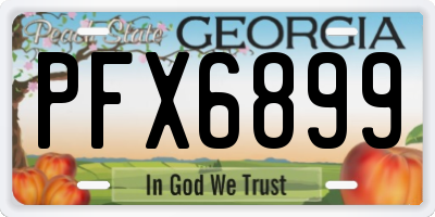 GA license plate PFX6899