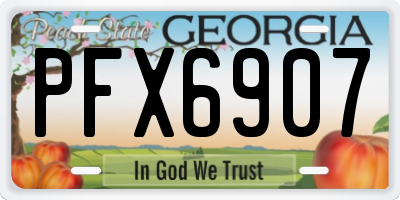GA license plate PFX6907