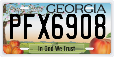 GA license plate PFX6908