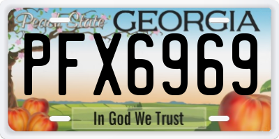 GA license plate PFX6969