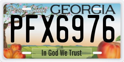 GA license plate PFX6976