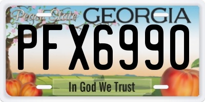 GA license plate PFX6990