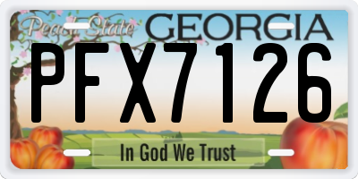 GA license plate PFX7126