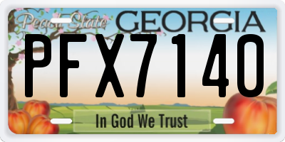 GA license plate PFX7140