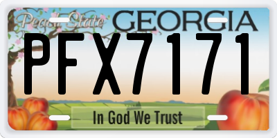 GA license plate PFX7171