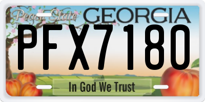 GA license plate PFX7180