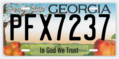 GA license plate PFX7237