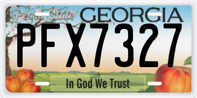 GA license plate PFX7327