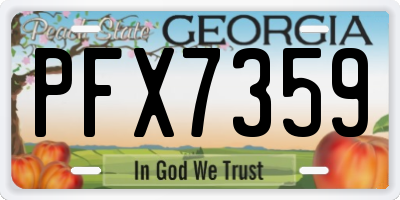 GA license plate PFX7359