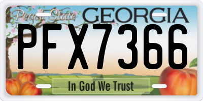GA license plate PFX7366